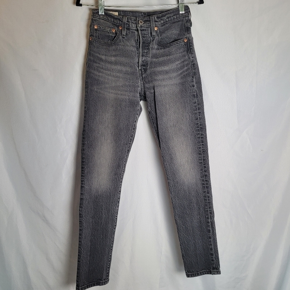 Levi's 501 S Skinny Gray Wash Buttonfly Jeans Women's Size Waist 25 - Picture 3 of 15